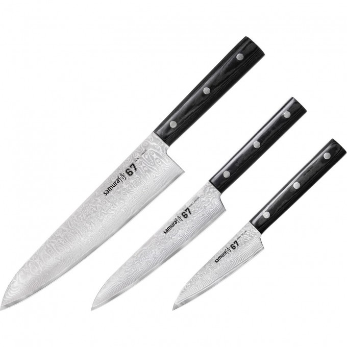 Набор из 3-х ножей SAMURA 67 DAMASCUS SD67-0220M